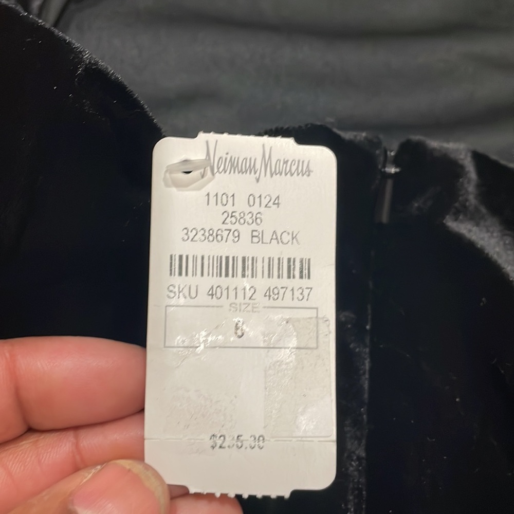 NWT Love by Theia Black Velvet Open Back Dress - Picture 6 of 6